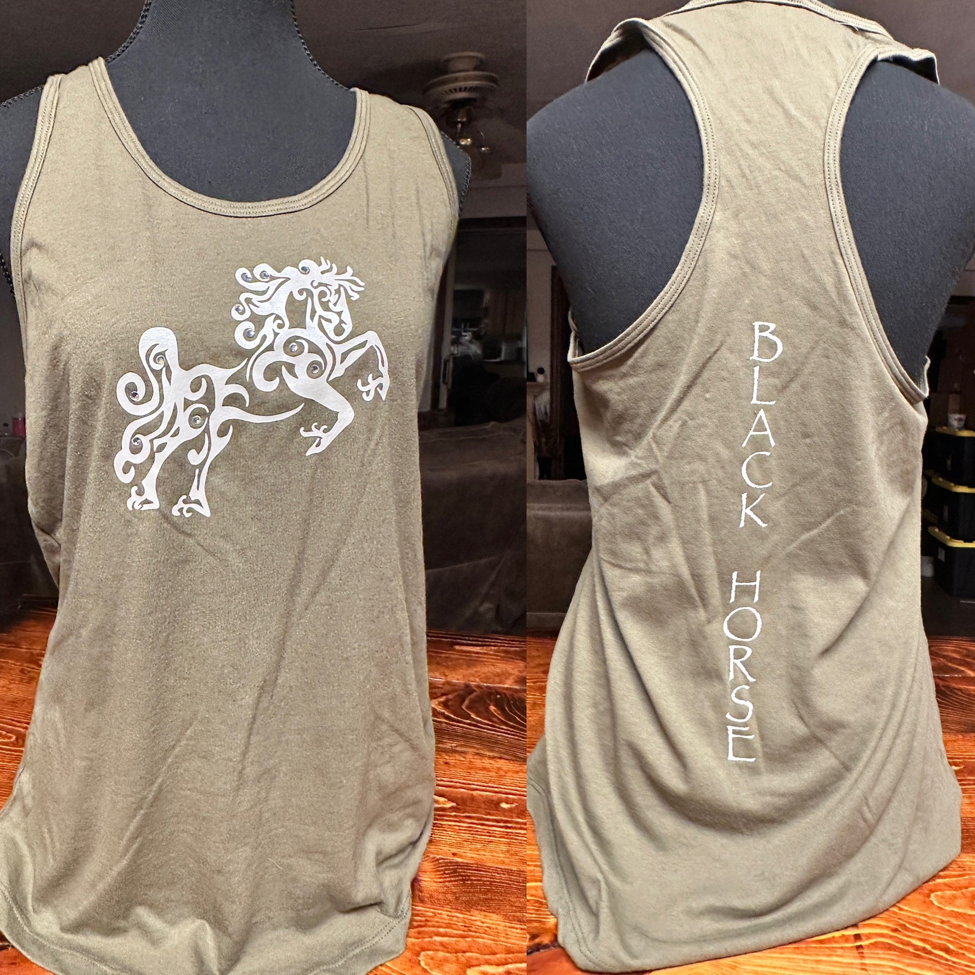 TAN RACEBACK TANK
